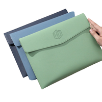 Carpeta Portadocumentos de Cuero PU Azul Marino para Oficina, con Logotipo Personalizado, Tamaño A4/A5, Organizador de Documentos Importantes, Portafolio