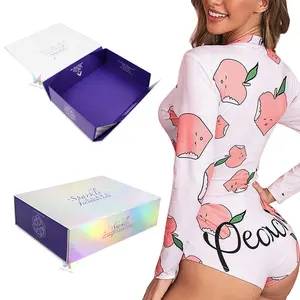 Crown win purple holographic laser packaging magnetic gift paper box skincare packaging corrugated shipping shoe paper boxes