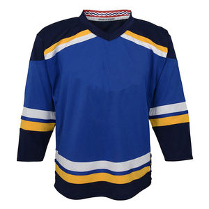 Ropa deportiva de hockey sobre hielo de alta calidad, camiseta de hockey sobre hielo azul y negra, ropa de equipo, camiseta de hockey sobre hielo con estampado de sublimación personalizada, Unisex - Product Image 6