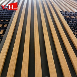 Décoration Diy Bois Latte Murale WPC Cannelé Fibre de <span class=keywords><strong>Bambou</strong></span> PVC Grain de Bois WPC 160 Concave Groove Grille Moderne Plastique pour Intérieur - Product Image 3