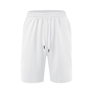 กางเกงขาสั้นลำลองผู้ชายฤดูร้อนเอวยางยืดทรงหลวมผ้าโพลีเอสเตอร์กางเกงชายหาดสีกากีสีกรมท่าสีดำสีขาวสีฟ้าอ่อนสีแดงเบอร์กันดี - Product Image 5