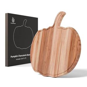 Solid wood pumpkin cutting board, steak and cheese plate, Halloween wooden dinner plate, fruit bread board, <b>chocolate</b>. - Product Image 5