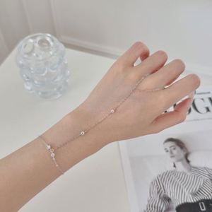 Dylam Unique Charm Fine Jewelry Manufacturer 925 <b>Silver</b> Link Chain 5A Zirconia Pendant Finger Chain <b>Bangles</b> & <b>Bracelets</b> - Product Image 3