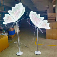 Lampe sur pied LED papillon en maille dorée pour allée de mariage, éclairage de chemin, décoration de scène et d'événements