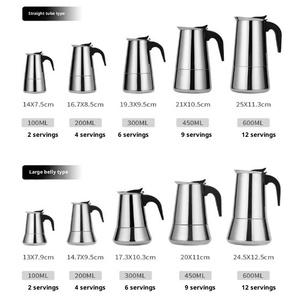 Explosiones transfronterizas Acero inoxidable clásico Aislamiento térmico transparente ecológico 6-12 horas Mocha Pot Café europeo - Product Image 3