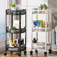 Chariot de cuisine multicouche peu encombrant Étagères de rangement rotatives pliantes Rack pull Rotatif Légumes Fruits Rack pour la cuisine