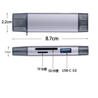 Vente chaude 6-en-1 USB 3.0 Type C Adaptateur Micro TF OTG Installation externe Lecteur de carte mémoire SD Lecteur de carte USB Type-c/OTG