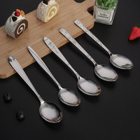 En gros Épaissie En Acier Inoxydable 410 Motif Ménage Cuillère Couverts Café Cuillère À Remuer Service Argenterie Cuillère Vaisselle
