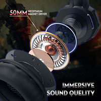 Entrepôt d'outre-mer Onikuma K5 Logo personnalisé Casque de jeu RVB Casque de jeu professionnel à réduction de bruit avec microphone