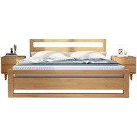 Usine en Chine Lit double moderne en bois massif de style japonais Lit King Size Lits en bois taille Queen Size