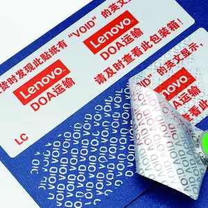 Vente spéciale de papier de sécurité inviolable personnalisé résistant à la chaleur sceau vide de garantie étiquettes autocollantes pour emballage de boîte de livraison
