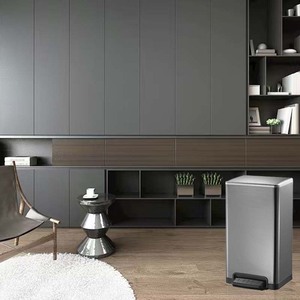 <span class=keywords><strong>Contenedor</strong></span> de <span class=keywords><strong>basura</strong></span> doméstico para Hotel comercial, Cubo de <span class=keywords><strong>reciclaje</strong></span> de oficina con pedal de oro negro de 50L, Pedal para oficinas, cubos de <span class=keywords><strong>basura</strong></span> - Product Image 3
