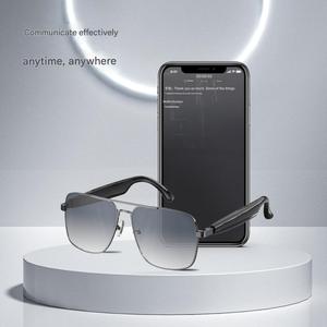 نظارات شمسية ذكية مربعة الرجعية HY1003 مستقطبة للترجمة الصوتية نظارات اتصالات AI - Product Image 3