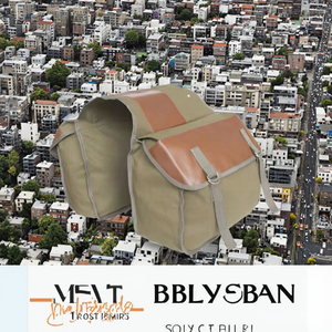 Sacoche latérale de moto en cuir vintage en toile de grande capacité avec techniques imprimées pour le rangement des vêtements - Product Image 3