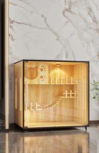 Современная Высокая деревянная вилла для кошек, квартира, Прочная Большая выставочная клетка с рисунком животных, модный стиль для домашних животных, Лидер продаж для гостиной - Product Image 2