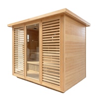 Cabine de sauna carrée en bois de pruche HaoRui HR-SW02, portable, extérieure, électrique, à vapeur sèche, garantie 1 an, vente en gros directe usine Chine