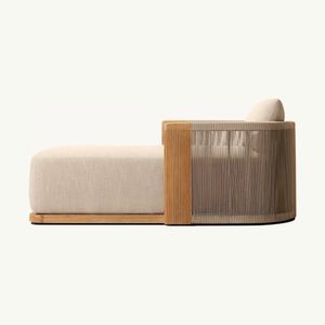 كرسي حديث وفاخر من الخشب لحمام السباحة في الهواء الطلق كرسي شمسي محمول للحدائق وأثاث الفناء - Product Image 3