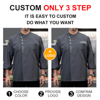 Veste de chef unisexe en sergé avec logo personnalisé pour les restaurants et les hôtels, uniforme de travail de restauration