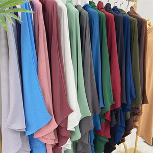 Người phụ nữ Hồi giáo truyền thống EID quần áo <span class=keywords><strong>Crepe</strong></span> Đồng bằng màu vải thoáng khí phía trước Tie 1 Voile khimar - Product Image 3