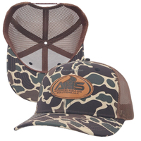 Gorras Trucker Unisex de Fábrica OEM, Modelo Richardson 112 de 6 Paneles para Hombre, con Parche de Cuero, Bordado de Logotipo Personalizado, Malla Trasera de Camuflaje