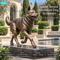 Sculpture réaliste de chien gardien en bronze, moulée à la cire perdue, en laiton et cuivre, statue animale personnalisée pour la place, l'hôtel, la cour, l'entrée de la villa