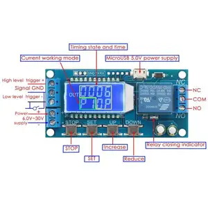 5V 12V 24V Time Delay Relay Controller Delay-off Cycle Timer 0.01s-9999min Trigger Delay Switching Relay Module with LCD Display
