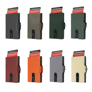 Casekey Slim <b>Rfid</b> <b>Blocking</b> Credit Card Holder Nfc Protect Pop up Atm Cardholder Carbon Fiber Mechanism <b>Wallet</b> With Coin Purse - Product Image 6