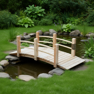 Puente de Jardín de Madera de 5 Pies, Pasarela Curva, Decoración para Exteriores, Estilo Simple - Product Image 2