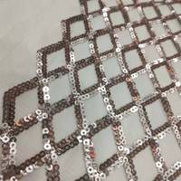 Tissu en maille de perles de 3 mm, tissu en gaze, plaid en diamant, paillettes, 100% polyester, robe de scène de mariage, vêtements de performance, tridimensionnel