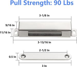 Loquet de porte <span class=keywords><strong>magnétique</strong></span> robuste-Force de traction de 90lb, acier inoxydable, antirouille - Product Image 3