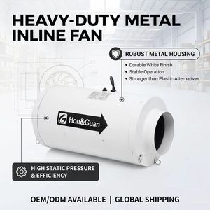 Ventilador de Conducto en Línea de Flujo Mixto Silencioso Hon&Guan de 6 Pulgadas y 283 CFM con Certificación CE, Extractor de Humo de 583 Pa, Ventilador de Ventilación EC para Baño y <span class=keywords><strong>Cocina</strong></span> - Product Image 2