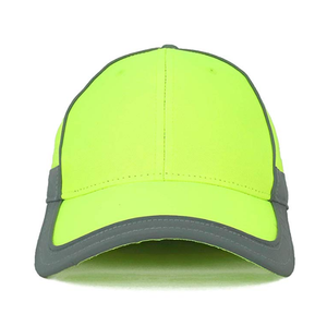 Casquette de baseball fluorescente à rayures de sécurité haute visibilité, couleur orange ou verte réfléchissante - Product Image 2