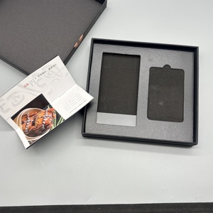 Boîtes cadeaux rigides de style chinois personnalisées, boîtes en carton noir avec feuille d'or <span class=keywords><strong>rose</strong></span> pour l'emballage de cartes-cadeaux de fruits de mer et de crabes - Product Image 5
