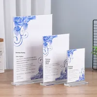 Support de présentation de table en acrylique transparent en forme de T, modèle 0214, personnalisation en gros à Wenzhou