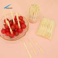 Personnalisation en usine : Piques à fruits en bambou jetables, fourchettes à dessert, petites piques pour apéritifs pour enfants