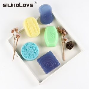 New Reusable <b>Silicone</b> Molds Round Oval Square DIY Making 3D Soap Forms Handmade 6 Patterns - Product Image 2