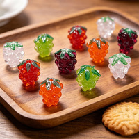 Cuentas de Vidrio con Esmalte de Uva y Frambuesa, Accesorios para Manualidades, Cuentas Sueltas de Frutas para la Creación de Joyería