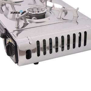 Xunda grosir kompor Gas Portable, kompor Gas berkemah 2 pembakar ganda Stainless Steel tahan lama untuk luar ruangan - Product Image 4