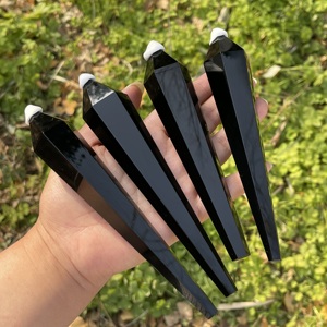 <span class=keywords><strong>Obelisco</strong></span> in Cristallo di Ossidiana Nera Naturale Lucidato per Decorazione Casa e Guarigione Reiki - Product Image 1