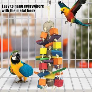 Hot Selling Large and Medium-sized Diamond <strong>Grey</strong> <strong>Parrot</strong> Wooden Colored Biting <strong>Toys</strong> - Product Image 6