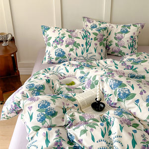 ชุดผ้าปูที่นอนลายดอกไฮเดรนเยียสีน้ำ <span class=keywords><strong>3</strong></span> ชิ้น (ปลอกผ้านวม 1 ชิ้น + ปลอกหมอน 2 ชิ้น) เนื้อผ้านุ่ม ระบายอากาศได้ดี ใช้ได้ทุกฤดู ขนาดควีน ฟูล คิง - Product Image 5