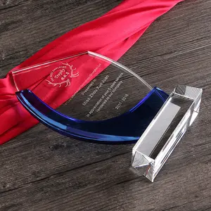 ขายร้อนคริสตัลรางวัลรางวัลแก้วสีฟ้าใสรางวัลเหรียญสำหรับโรงเรียนการแข่งขันกีฬากิจกรรมของที่ระลึก