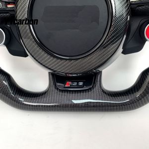 YTcarbon pour <span class=keywords><strong>S1</strong></span> S3 S4 S5 S6 S7 S8 SQ3 SQ5 SQ7 TTS <span class=keywords><strong>accessoires</strong></span> intérieurs de voiture Style de course personnalisé volant en Fiber de carbone véritable - Product Image 2