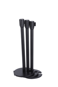 ホイールローラースタッカブルベース付き格納式ベルトバリアスタンションポール - Product Image 2