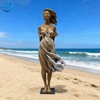 Statues de femmes modernes, belles statues de jardin de grande taille en bronze, personnalisées pour la décoration extérieure de la maison, modèle sportif en laiton, Europe
