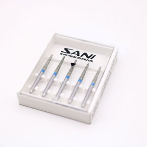 หัวกรอเพชร Sani Dental สำหรับเครื่องกรอความเร็วสูง รูปทรงกรวย 5 ชิ้นต่อแผ่น หลายสี - Product Image 2