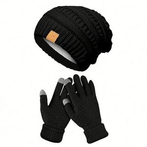 Women Winter <b>Beanie</b> Set Pom Knit <b>Hat</b> With Warm Fleece Lined Touchscreen Gloves for Cold Weather Promotional Gift - Product Image 3