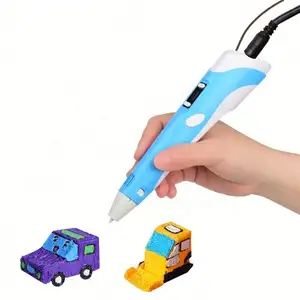 2022热卖3D打印笔儿童涂鸦绘画学习玩具教育2.0铅笔带液晶显示器