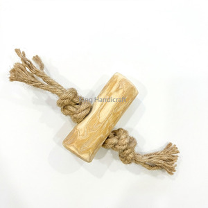 Handcrafted Coffee Wood Pet Chew with Natural Hemp <b>Rope</b> Organic Dental Care Dog Toy for Aggressive Chewers Factory Price - Product Image 1