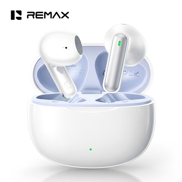 Remax Wireless Bluetooth 6.0 Earbuds Semi in Ear Headphones ENC Noise Cancelling Mic USB C Sports Earphones with 13mm Speaker